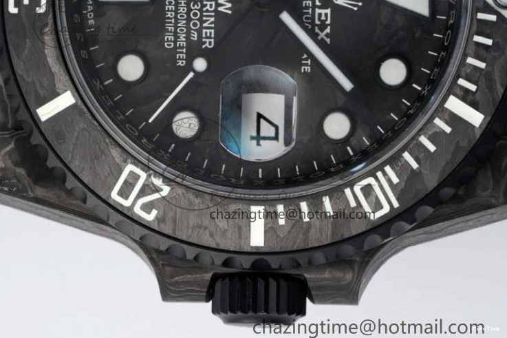 MiroTime 0210 AllSeason Submariner DIW Carbon VSF 1:1 Best Edition Black White Dial on Black Nylon Strap VS 2165